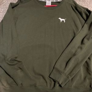 Vs pink olive green crew neck